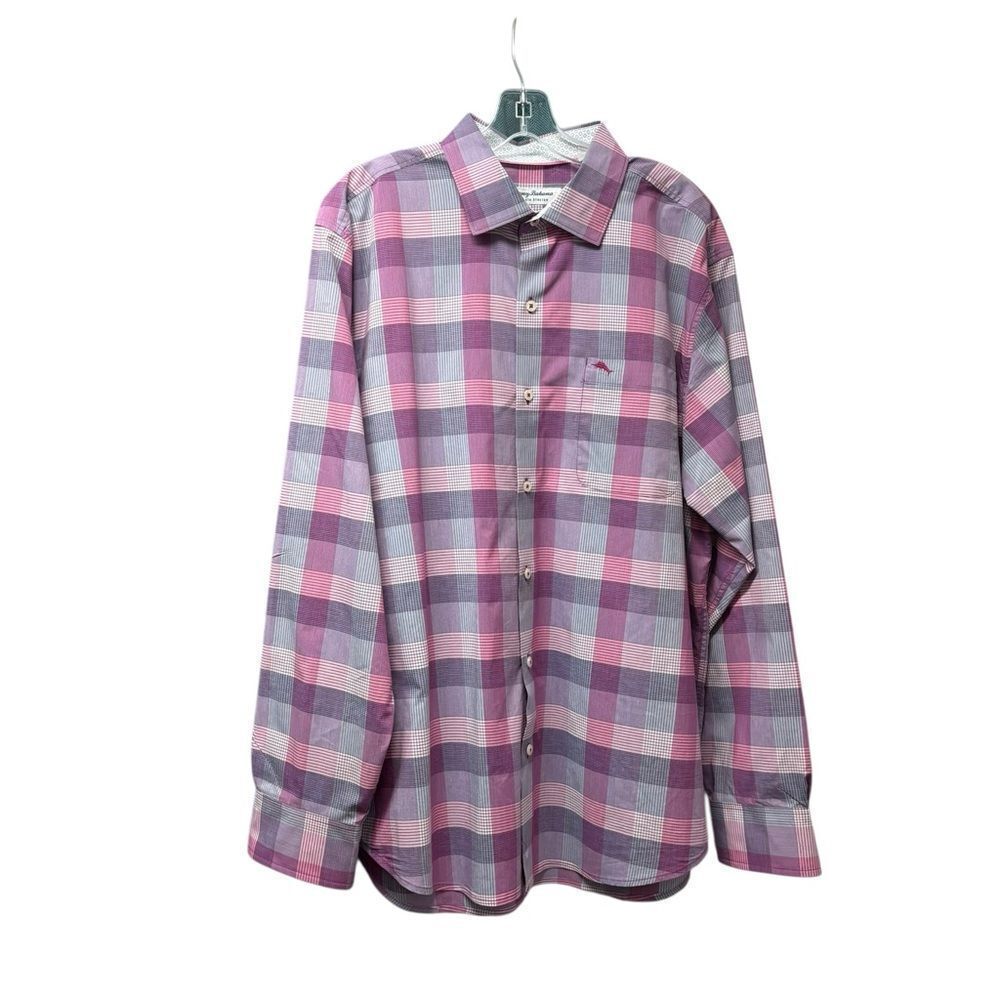 Tommy Bahama Long Sleeve Button Down Shirt in Purple (Sarasota Stretch) S Large